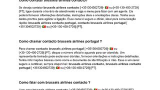 Como falar  brussels airlines contacto portugal?