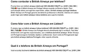 Como ligar para a British Airways em Portugal?
