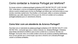 Possui um número de telefone válido da Avianca?