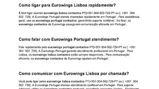 Como contactar a Eurowings Portugal por telefone?