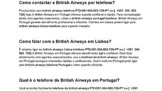Como ligar para a British Airways em Portugal?