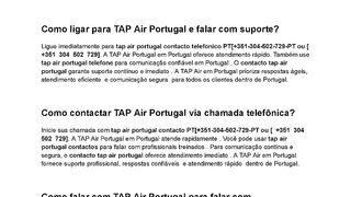 Como falar  TAP Air Portugal por telefone rapidamente?