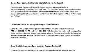 Como ligar para o telefone da Air Europa Portugal?
