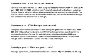 Como ligar para LATAM Portugal por telefone?