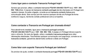 Como falar  a Transavia Portugal agora?