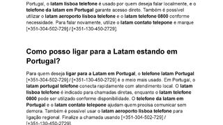 Como ligar para a Latam em Portugal pelo telefone?