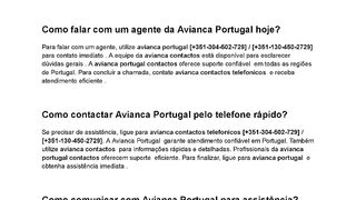 Como ligar para Avianca Portugal para suporte imediato?