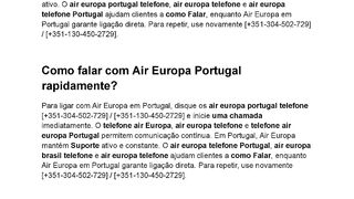 Como ligar para Air Europa em Portugal rapidamente?