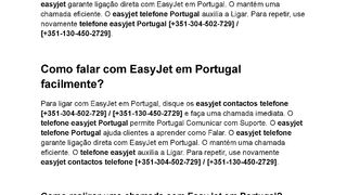 Como ligar para EasyJet em Portugal rapidamente?