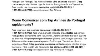 Como ligar para Tap Airlines sobre voo cancelado?