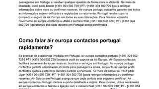 Como ligar para air europa contactos em Portugal?