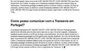 Como ligar para o suporte da Transavia em Portugal?