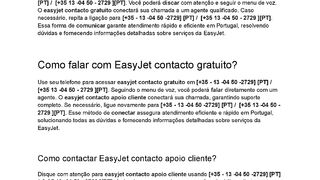 Como ligar para EasyJet contacto telefónico?