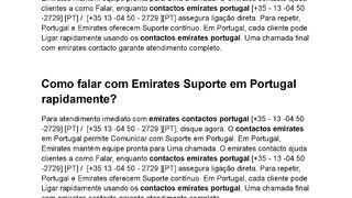 Como ligar para Emirates em Portugal rapidamente?