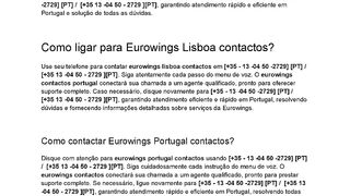 Como ligar para Eurowings em Portugal rapidamente?