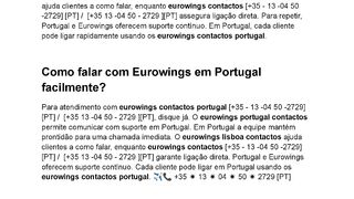 Como falar com Eurowings contactos Portugal?