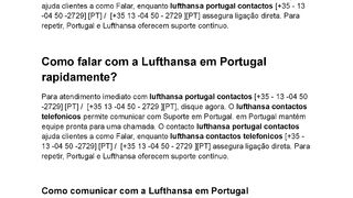 Como ligar para a Lufthansa em Portugal rapidamente?
