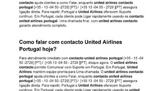 Como ligar para United Airlines em Portugal rapidamente?