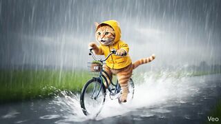 heavy rain falling on the road