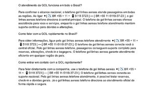 Qual é o número de telefone Gol Linhas Aéreas?