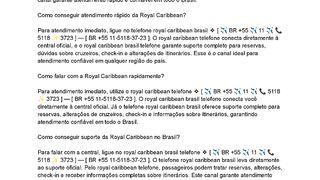 Posso ter um telefone royal caribbean brasil?