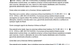 Posso ter contato com a american airlines brasil telefone?