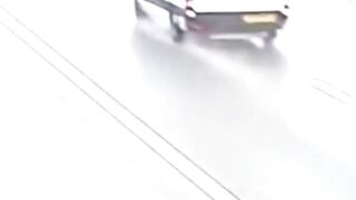 Massive Truck Jack knifes on Wet Highway