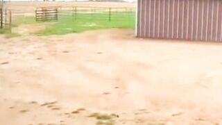 Tornado LIFTS Man On Open Farm #cctvfootage #securitycamera #tornado