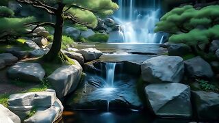 Koi fish in the waterfall