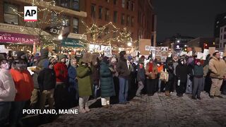 Protesters in Portland demand 'ICE out of Maine'.