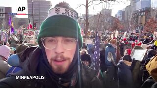 Anti-ICE protesters gather in Minneapolis despite below-zero weather.
