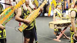 in the traditional music competition with the original traditional song of Dayak