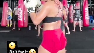 The girl took a powerful hit ????????