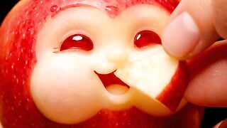 Apple baby eating apple
