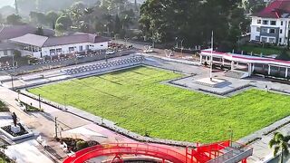 The beauty of Ruteng city from a drone