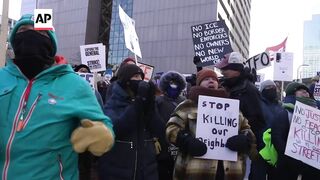 Anti-ICE protesters march through Minneapolis after fatal shooting.