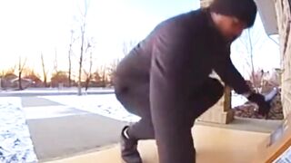 Theft Turns Into a Loud Porch Argument #CaughtonRingCamera #funnyvideo #cctvfootage