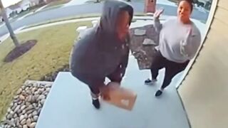 Theft Turns Into a Loud Porch Argument #CaughtonRingCamera #funnyvideo #cctvfootage