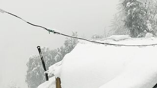 Snow fall in kashmir neelum valley.
