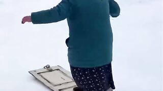 Snowboarding on the doors