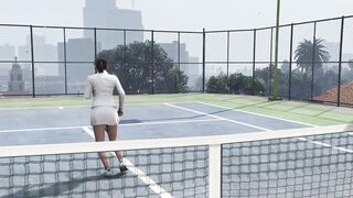 Grand Theft Auto V Michael playing tennis with his wife S2