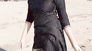Lovely Womens walk on Sea Side
