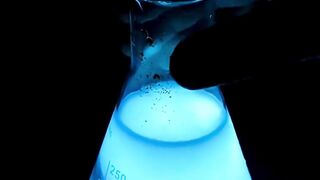 I tested the Luminol experiment, and the blue light effect was