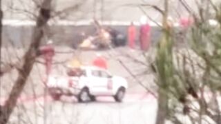 isack hadjar crash | isack hadjar accident | hadjar crash barcelona | isack hadjar | isack hadjar crash warm up lap