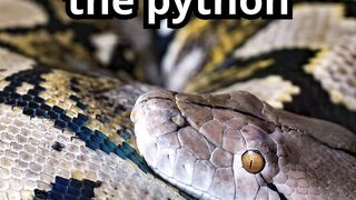 Man Trapped by a Giant Python in the Forest