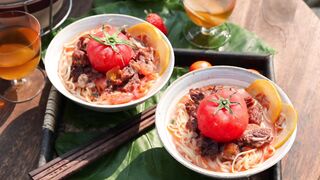 Bring some sunshine to the table and enjoy these tomato beef noodles this winter!