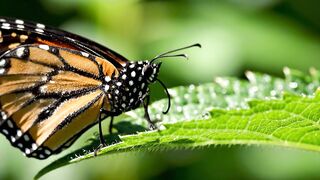Morning Dew and Monarch Wings