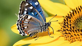The Azure Traveler on a Sun-Kissed Bloom