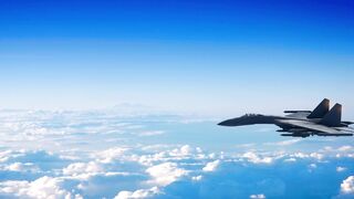 CG Fighter Plane Firing Two Missiles