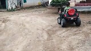 children playing with remote control cars